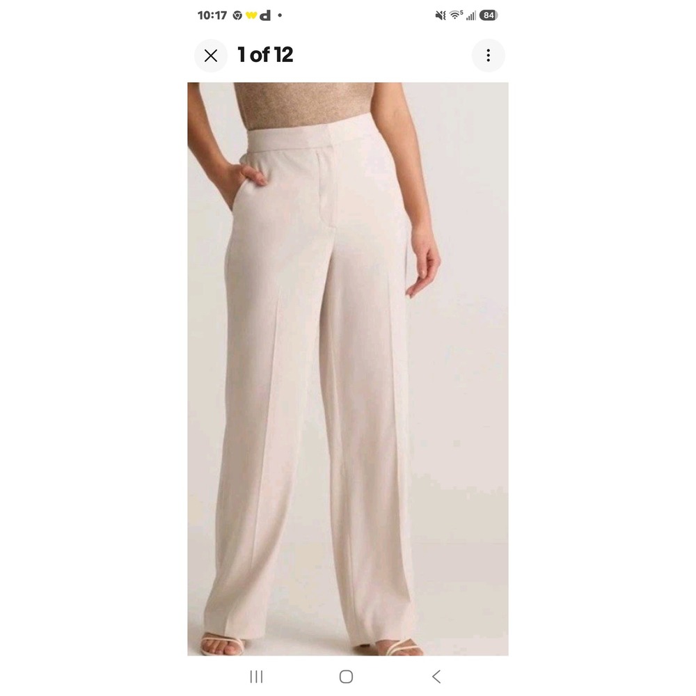Quince Stretch Crepe Classic Trouser Pants Sand Beige Size 10 NWT High Waist